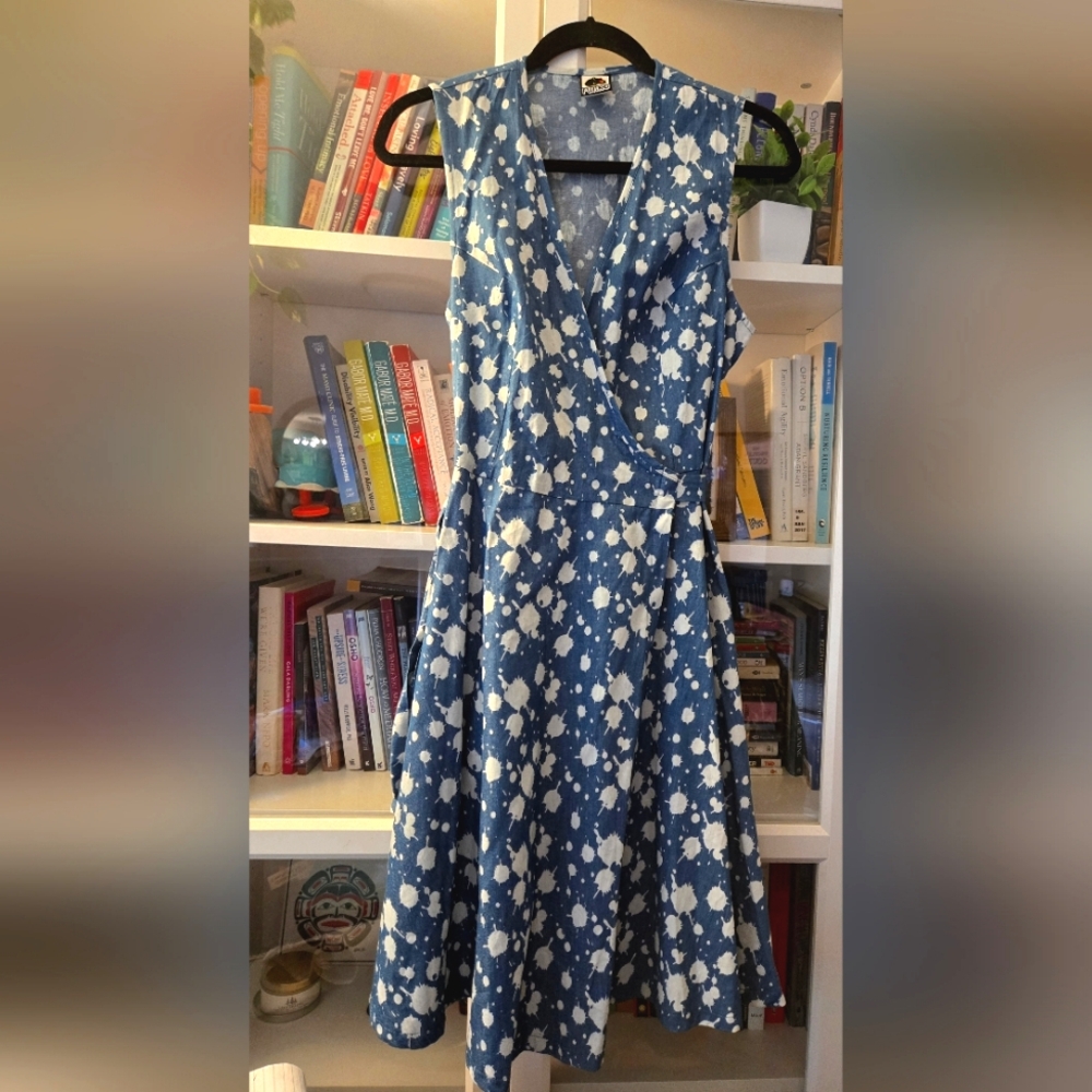 ✨️HOST PICK✨️ 🇨🇦 Made in Toronto NWOT Sleeveless Midi Wrap Dress by FUNKD - Picture 13 of 15